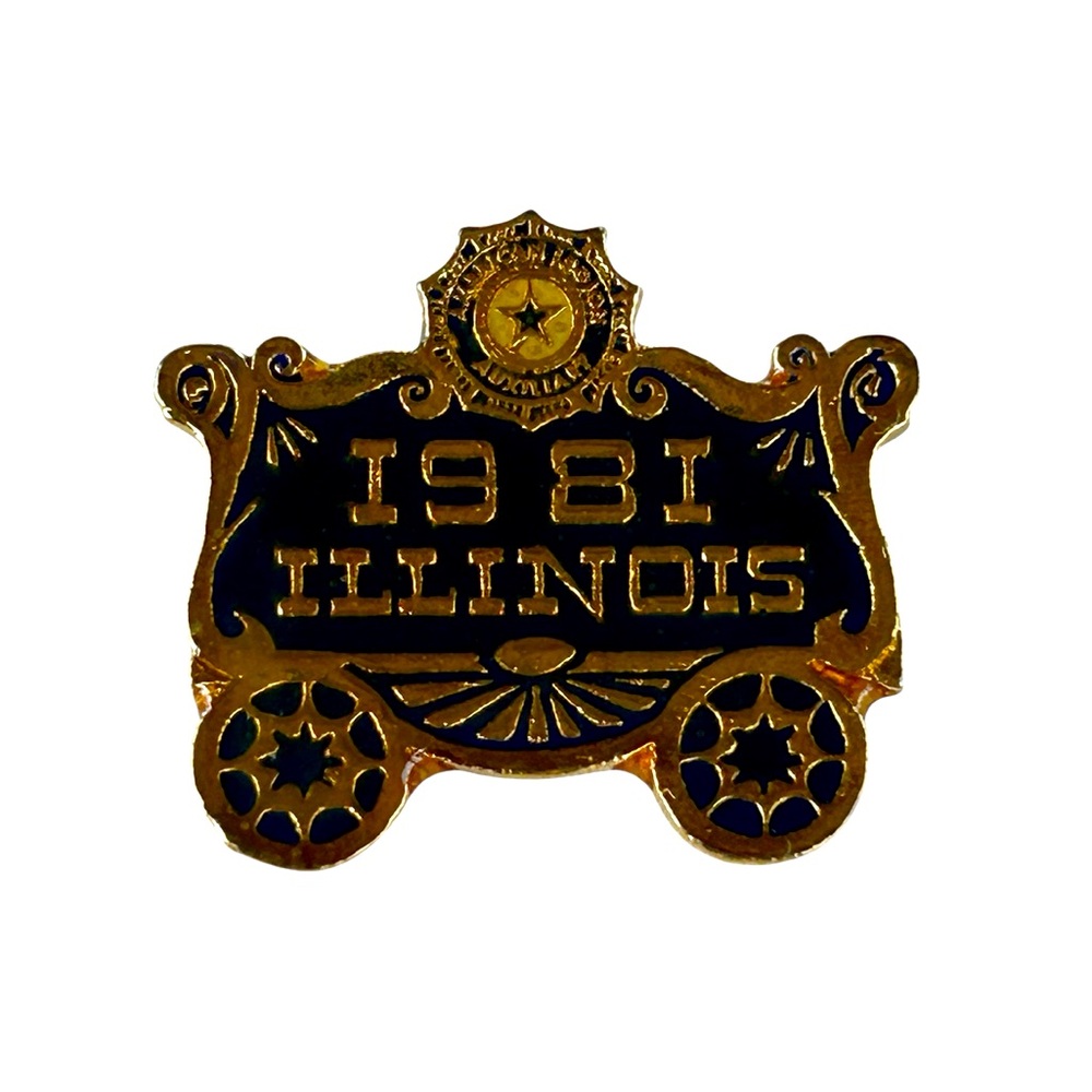 Vintage American Legion Auxiliary 1981 Illinois Enamel Lapel Pin Latch Clasp